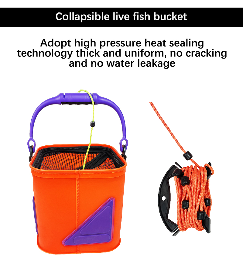 EVA Fishing Gear Portable EVA Collapsible Live Fish Box Tackle Storage Bag Filter Net Fishing Bucket