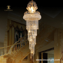 Golden yellow high luxury chandelier villa staircase chandelier Hotel staircase chandelier hotel hall conference hall chandelier
