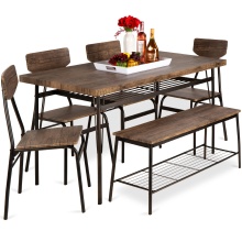 Affordable Wooden and Metal Dining Table and Chair Sets for Home and Restaurant