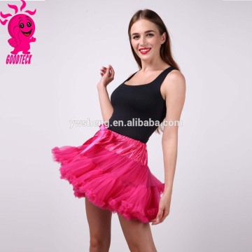 100% nylon adult pettiskirt plus size red pettiskirt With Bowknot Fluffy Lace/women pettiskirt party dress