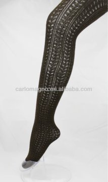 ladies black open-knit nylon pelerine tights