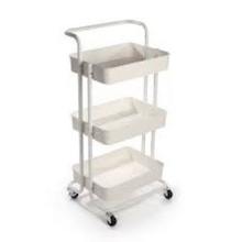 3 Tier Steel Trolley Utility Storage Rolling Carts Metal Kitchen Trolley