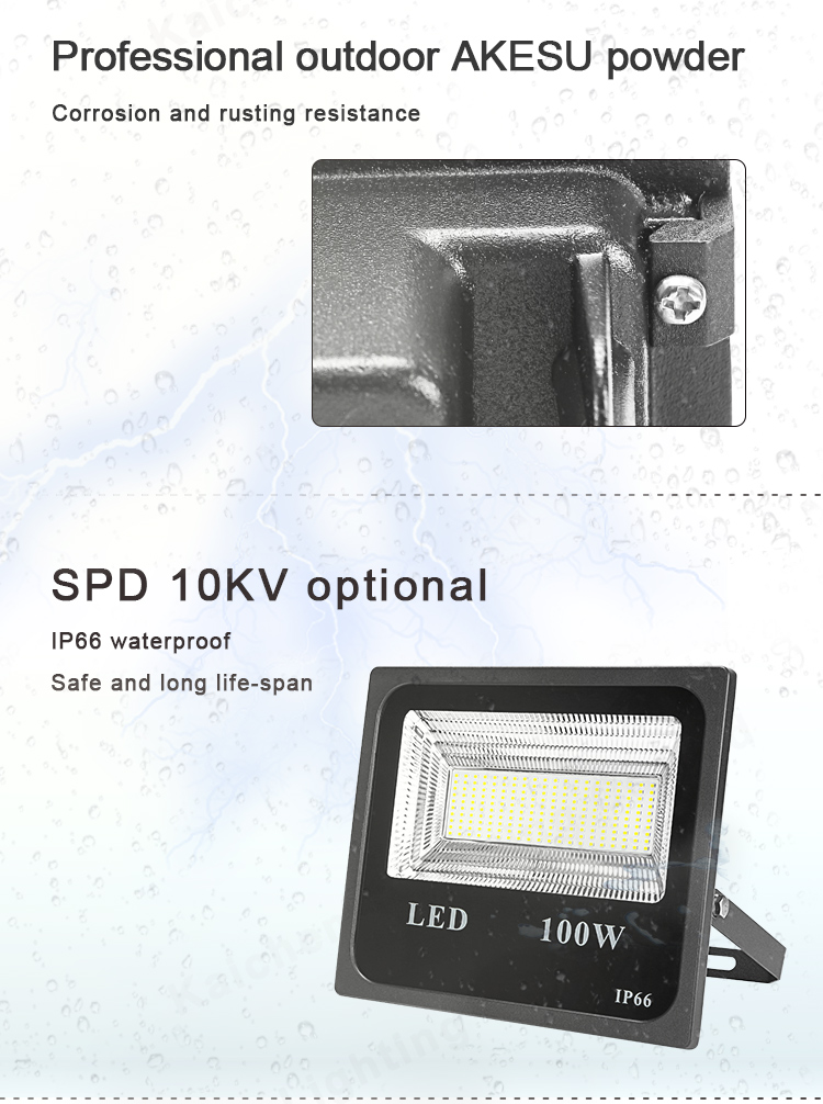 KCD Factory price high lumen ultra slim smd 200W high pf aluminum body led flood light