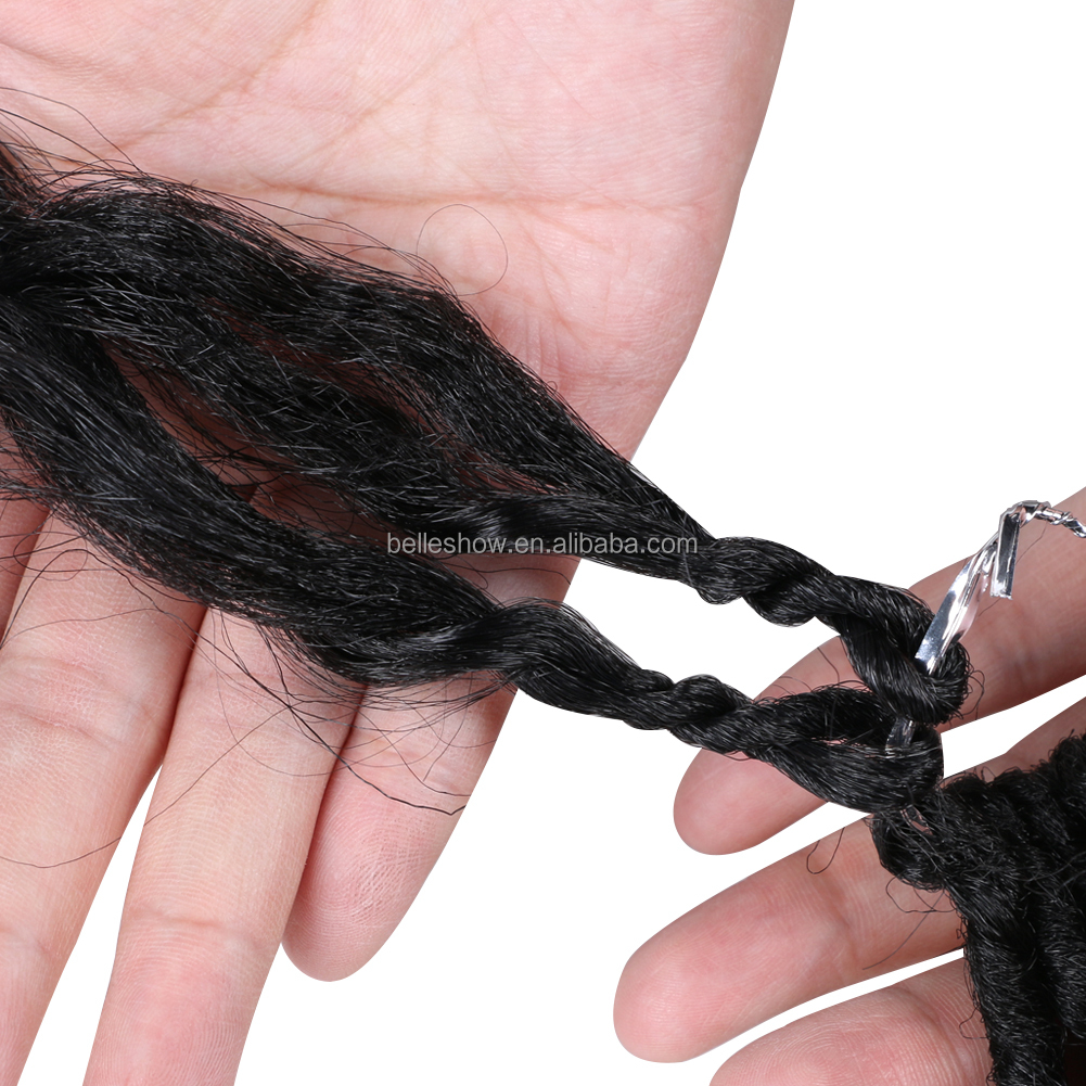 Hot sell 18 Inch Soft Natural Synthetic Hair Faux Locs Wavy Crochet With Curly Braids Goddess Faux Locks River Hair