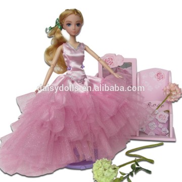 Chinese bride doll sweet wedding dress doll