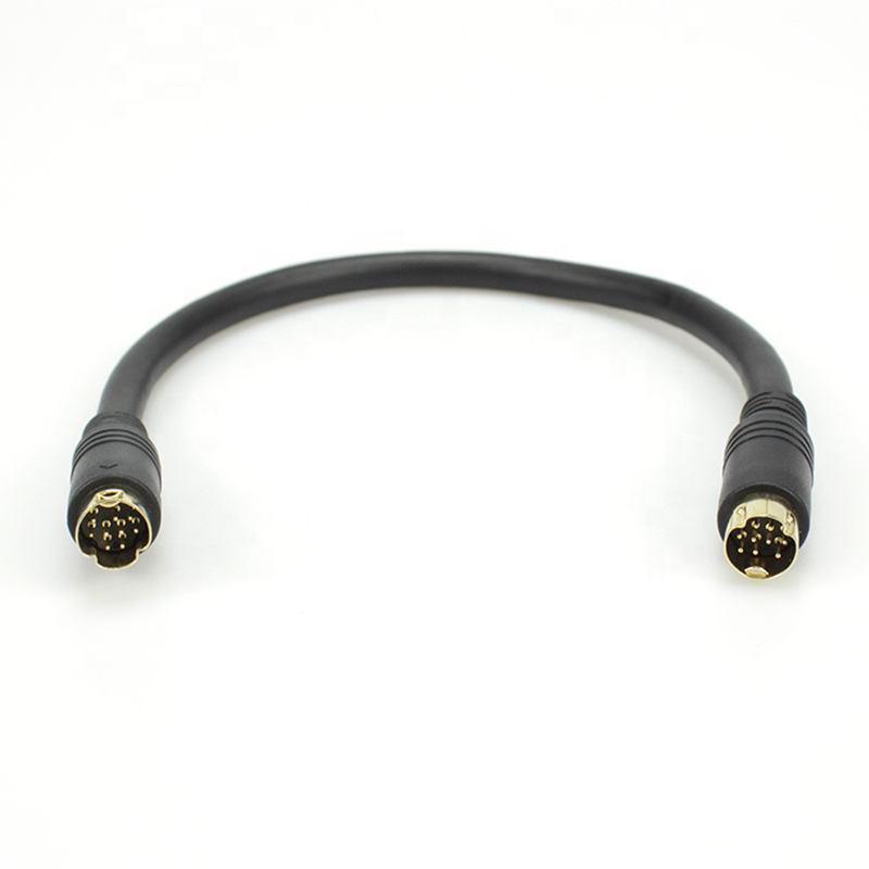 OEM Factory High Quality Shield Gold Plated Male to Male Female 9 pin mini din cable