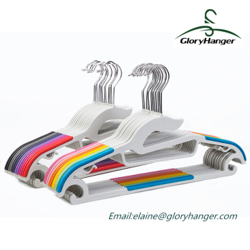Top wholesales high quality colorful plastic clothes hanger