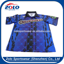 Hight Quality Men's Full Button Sublimation Custom Pit Crew Shirts