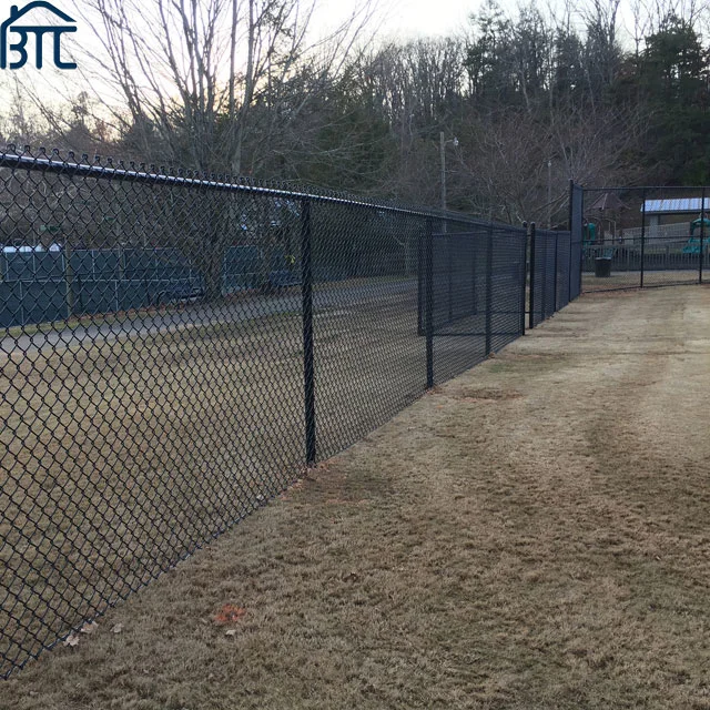 10 or 11 Gauge Galvanized Iron Chain Link Fence with Security Top Barbed Wire.