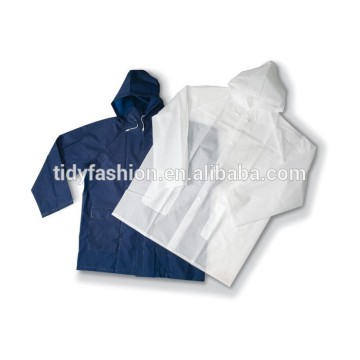 Reusable Plastic Transparent Foldway Rain Jacket