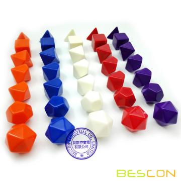 Bescon Blank Polyhedral Rollenspielwürfel 35-tlg. Verschiedene Farben, Volltonfarben im kompletten Satz von 7, ein Satz für jede Farbe, DIY-Würfel