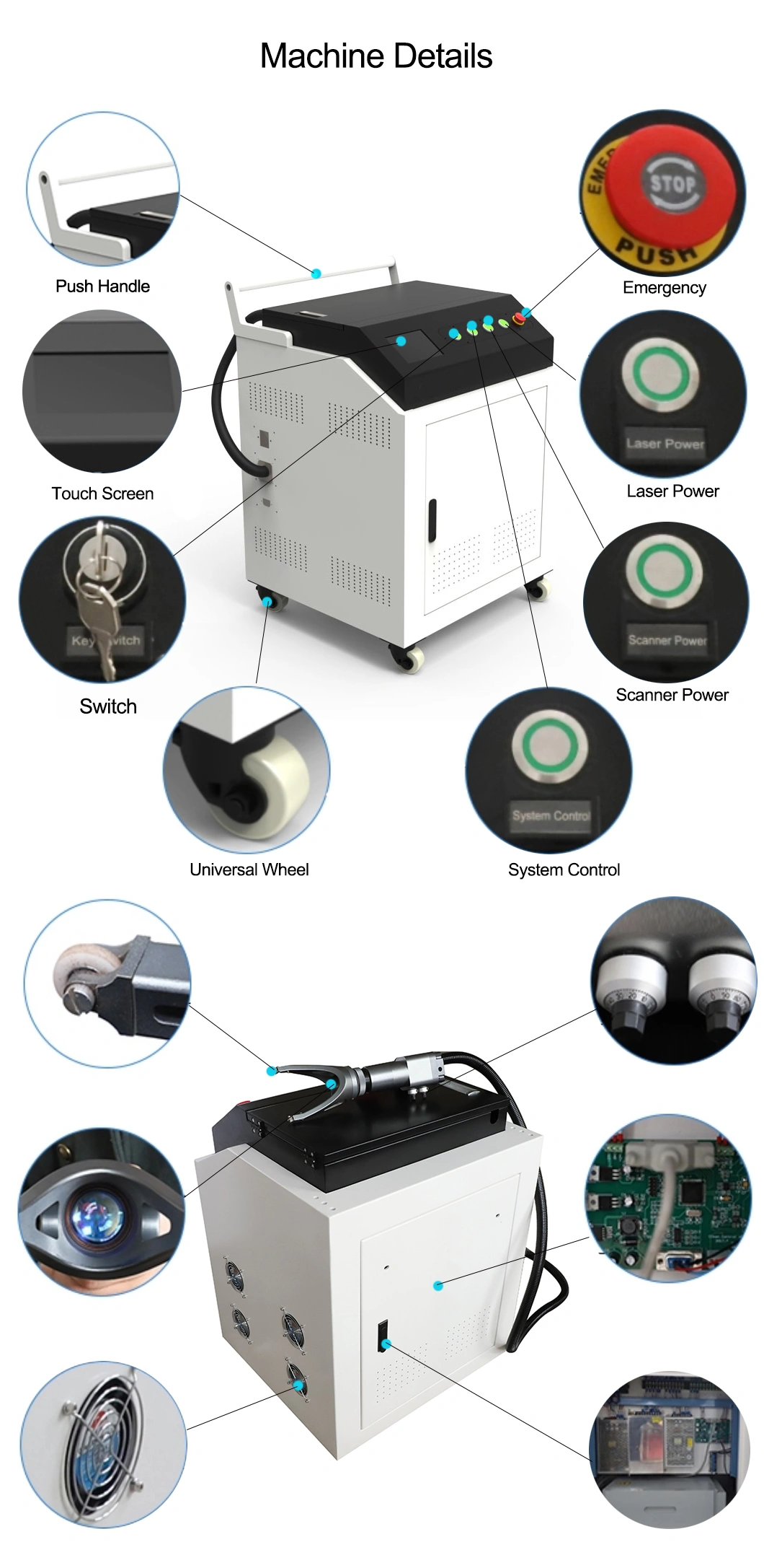 200W/300W/500W Metal Surface Rust Removal Handheld Laser Cleaning Machine