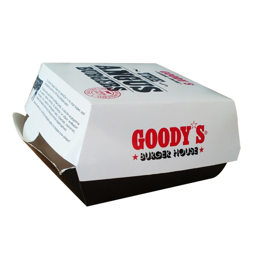 Gegolfd fastfood om hamburger-kartonnen doos mee te nemen