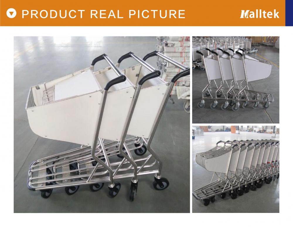 Stainless Steel Passenger Baggage Airport Shopping Trolley