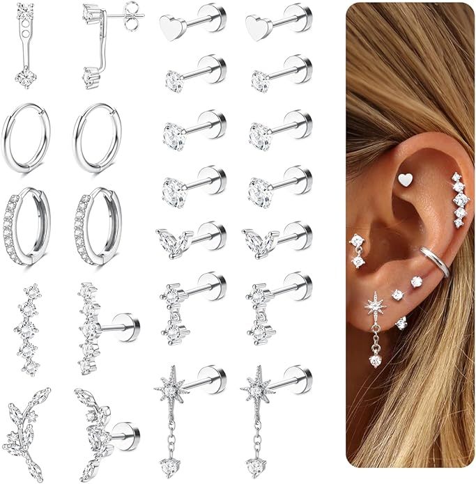 Hypoallergenic Surgical Steel Flat Back Studs