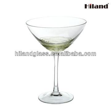 Green circle decorated martini glass