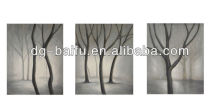 Modern Winter tree scenery canvas painting for 3 pieces