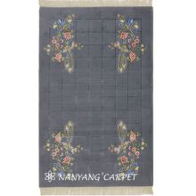 3x4.7ft Grey Handwoven Silk Wool Rug