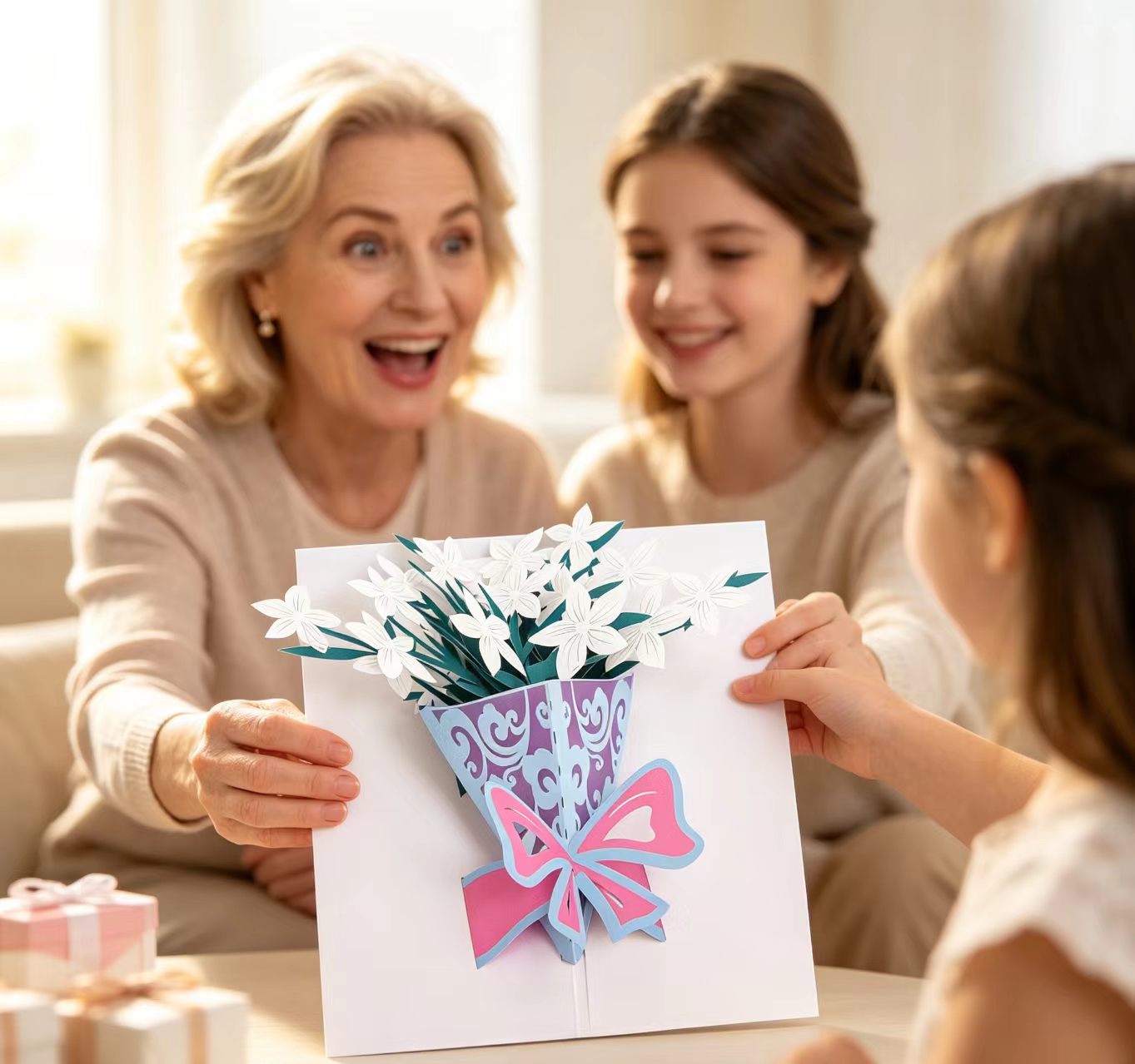 Wyskakuj kartkę z życzeniami z okazji Dnia Matki Pop up happy mother's day greeting card