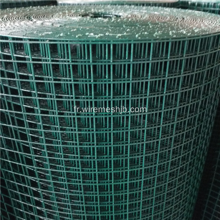 Rouleau de treillis métallique soudé enduit de PVC vert