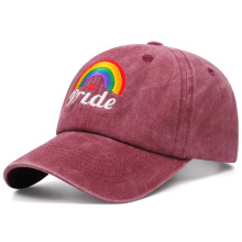 LGBT Rainbow Embroidered Denim Hat - Gay Pride Baseball Cap