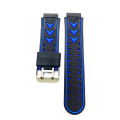 Black And Blue Color Silicone Watch Strap Custom