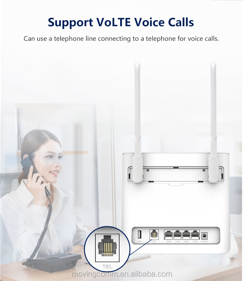 Model C100EV 4G VoLTE Router Key Tính năng 4G LTE FDD TDD 2.4GHz Chức năng giọng nói WiFi VoLTE