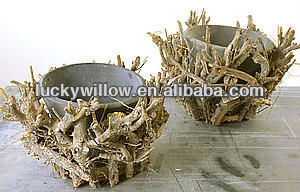 tree root /flowerpot/flower holder /root carving countryside style