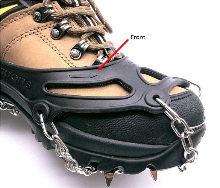 Crampons Ice Cleats Traction Snow Grips for Boots Shoes, Anti Slip Upgraded 19 Walk Traction Ice Cleat Spikes Crampons