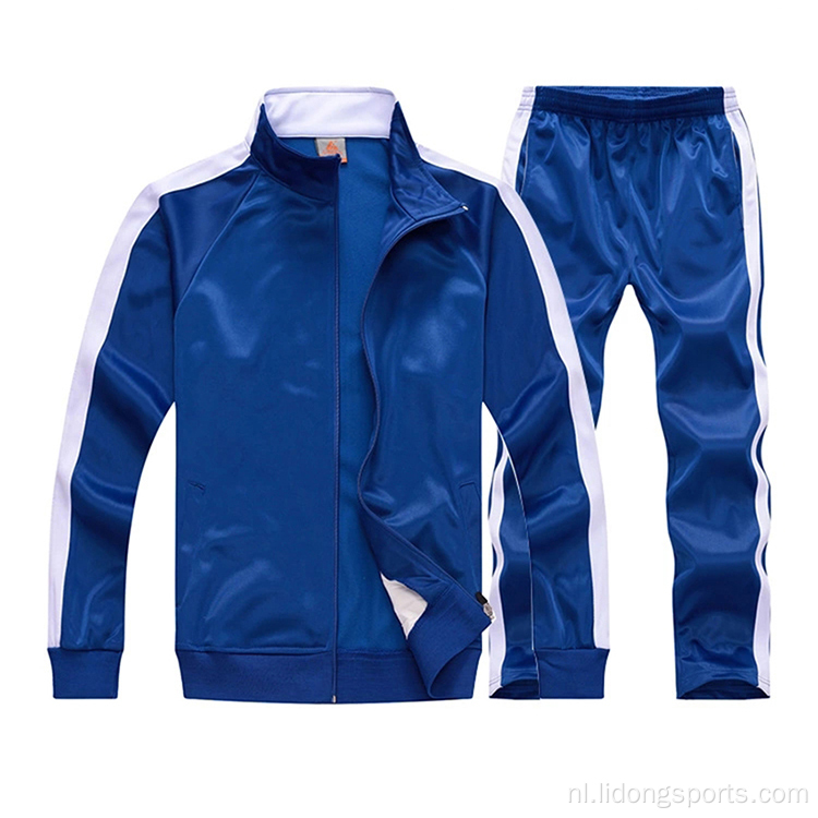 Gewone vrouwen track pak heren polyester tracksuit groothandel