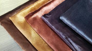 Polyester Plain Solid Velvet Fabric Dyed Upholstery Textile