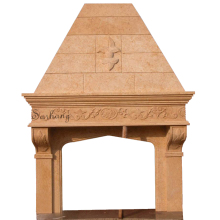 Natural Travertine Stone Carved Marble Fireplace from China