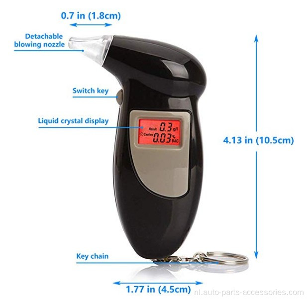 Keychain van hoge kwaliteit digitale adem alcohol tester