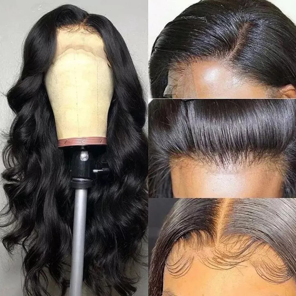 180% Body Wave Lace Closure Wig  Human Hair for Black Women Pre Plucked With Baby Hair Brazilian Transparent Lace Frontal Wig