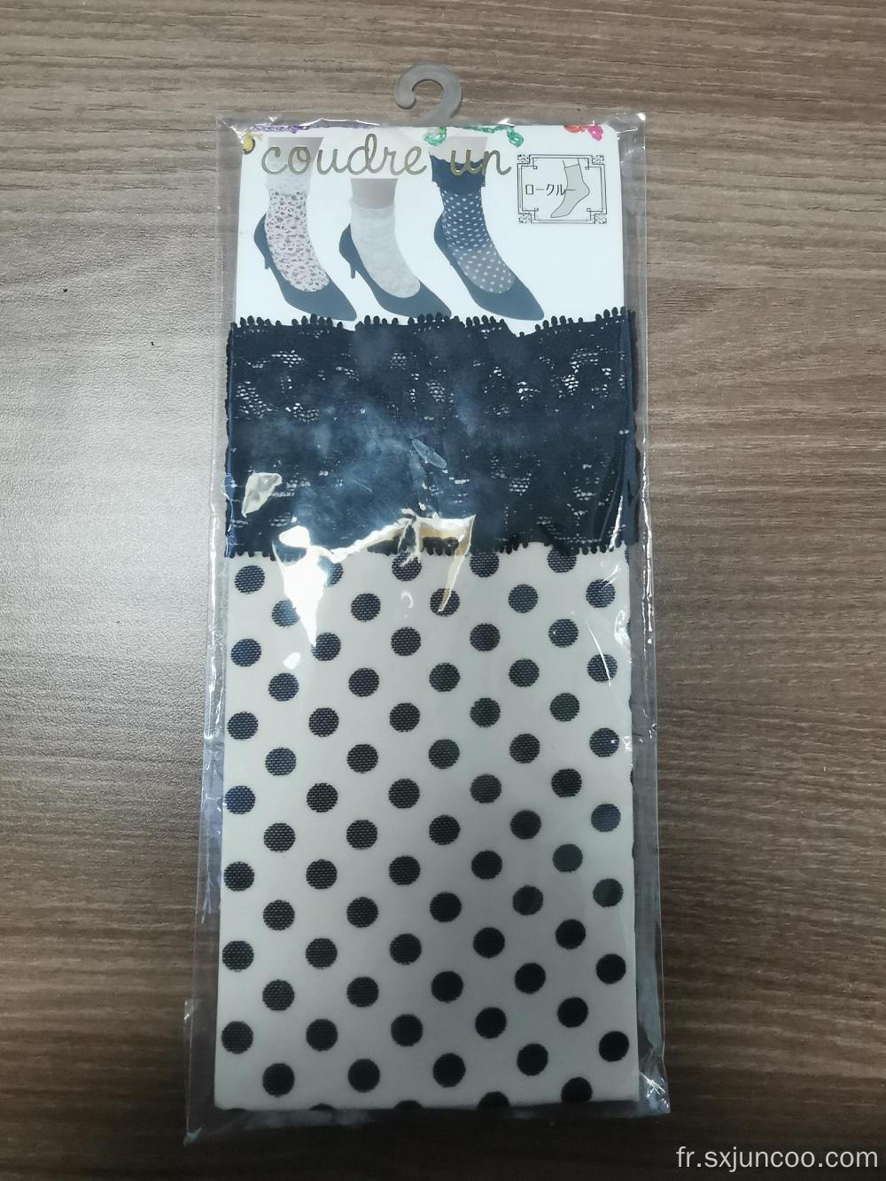 Nylon Spandex Élégantes chaussettes résille en dentelle noire pour femmes