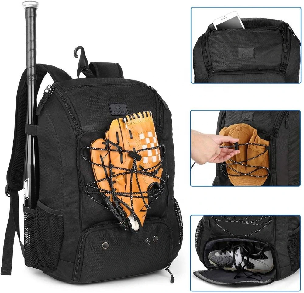 Baseball Bag with Fence Hook Hold, Softball Bat Bag with Shoes Compartment for Youth, Boys and Adult