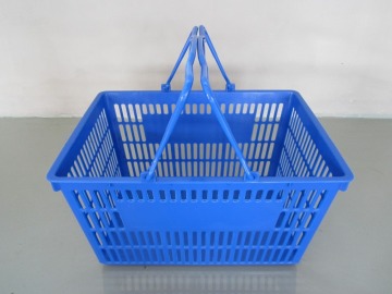 Colorful plastic shopping baskets