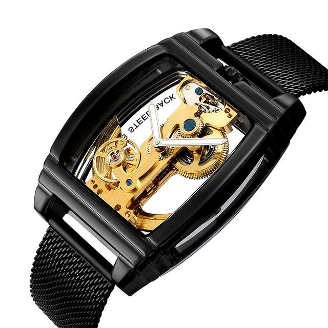 SHENHUA AE-025 Mechanical Watches Skeleton Watches Watch Men Wristwatch Self Winding Leather Relogio Masculino