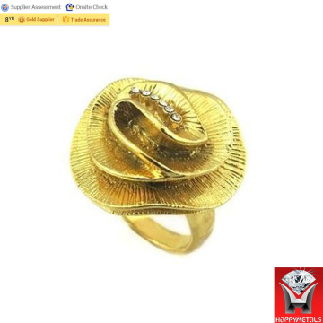 Stainless steel gold plated ring