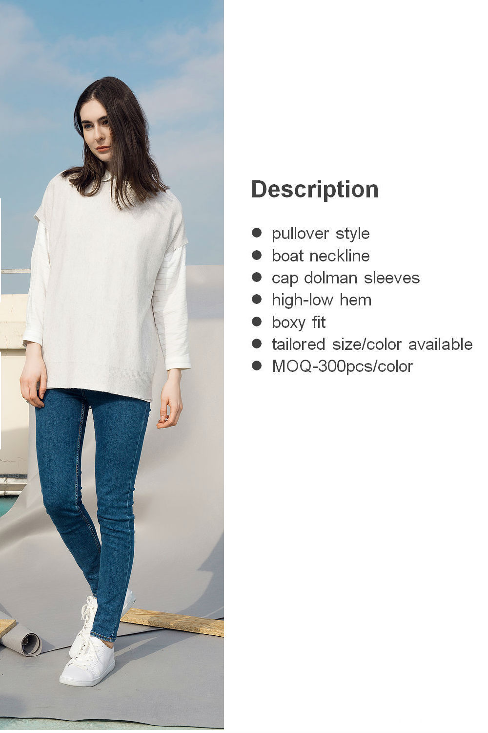 glacier short dolman sleeve sweater front