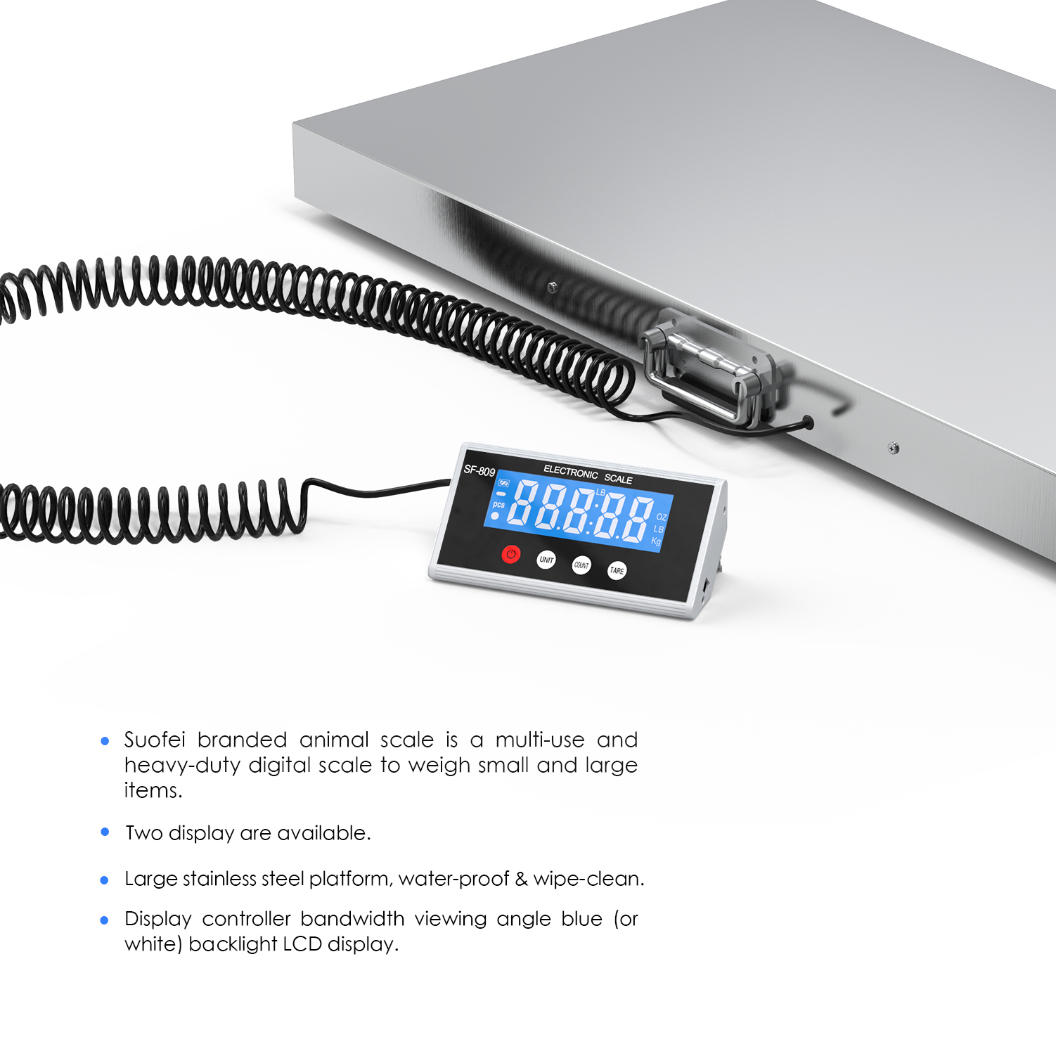 200kg 300kg 500kg Cattle livestock stainless steel digital platform floor pet weighing veterinary scale