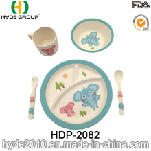 Design animal bébé bambou fibre vaisselle définit (HDP-2082)