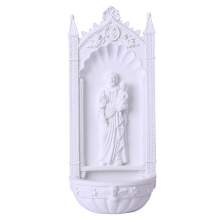 8-inch Resin Joseph and Child Jesus Holy Water Font Statue: A Religious Gift and Decorative Art Piece