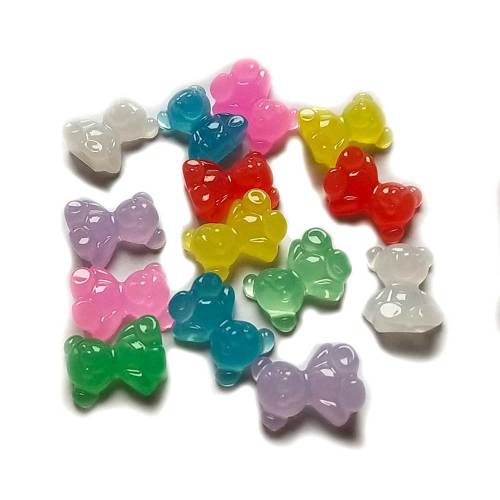 Hot Selling Products Mini Colorful Tiny Bear Loose Resin Cabochons Kawaii Pastel Flat Back Stickers for Craft DIY Decorations