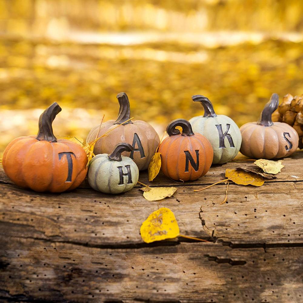 Lễ tạ ơn 6 chiếc Pumpkins vẽ tay trang trí nhà mùa thu