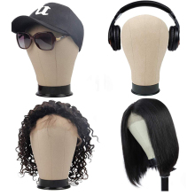 MYZYR Wig Head With Stand 21-24inch Mannequin Head Woman Wig Canvas Head For Hairstyles Displaying Making Wig Stand Holder