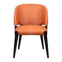 Orange leather single Velis dining chairs