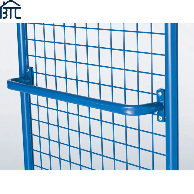 Stackable Roll Cage Trolley Metal Customized Wire Mesh Trolley