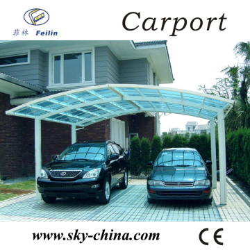 Polycarbonate and aluminum carport electric tricycle standing