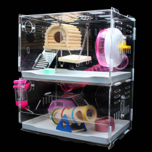 Transparent acrylic hamster cage rats house pet house